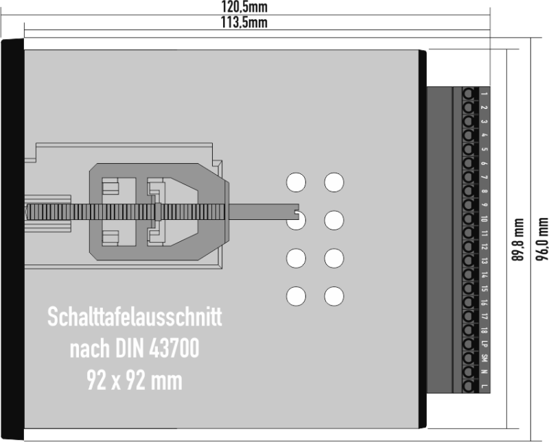 Dimensionen LMÖ 96-8.1 3mm 24V AC/DC