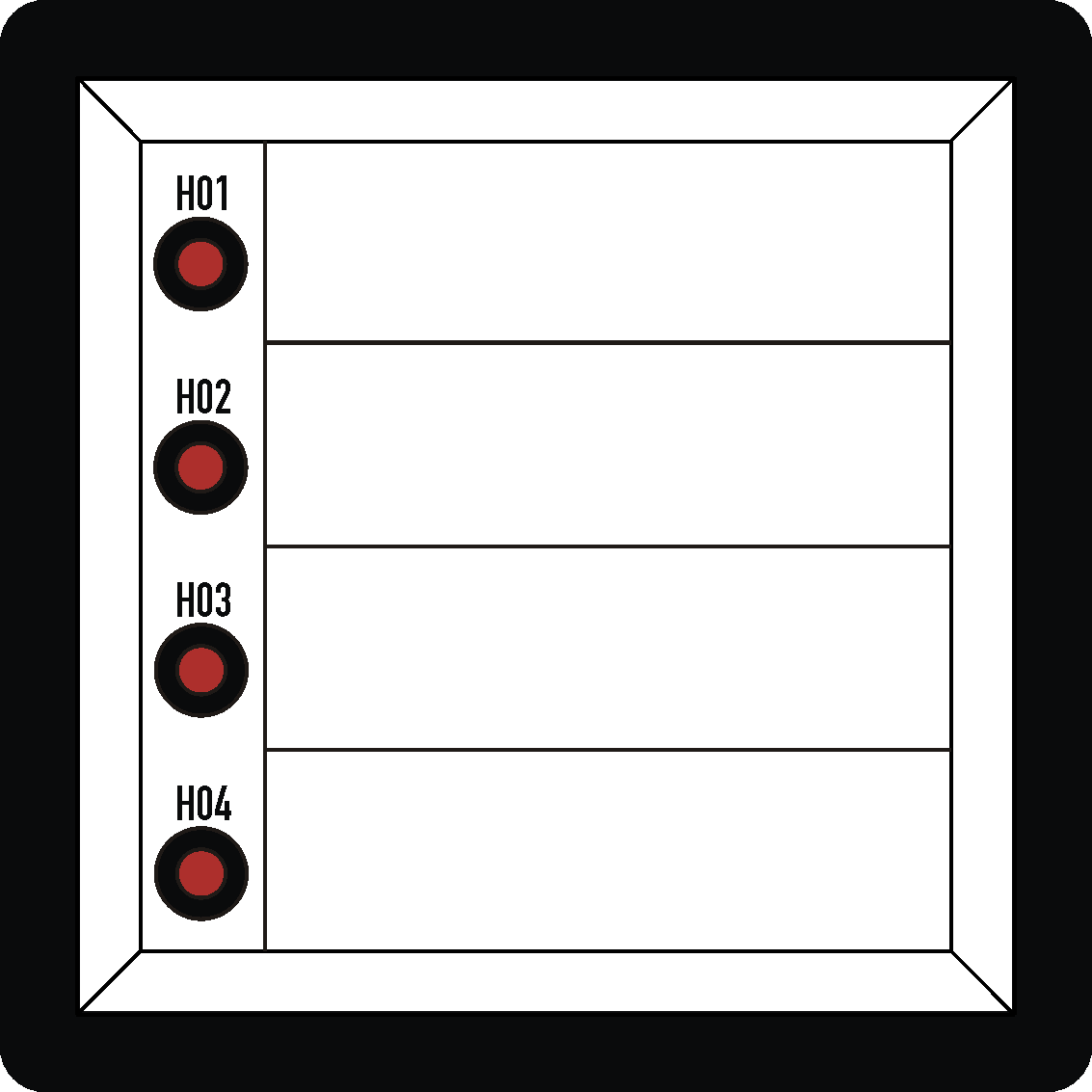 Meldetableau LM 72-4.1 3mm 24V AC/DC