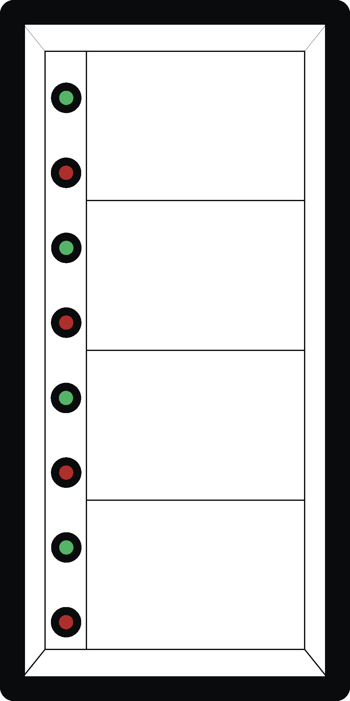 Meldetableau LMB 144x72V-4.1 3mm 24V AC/DC