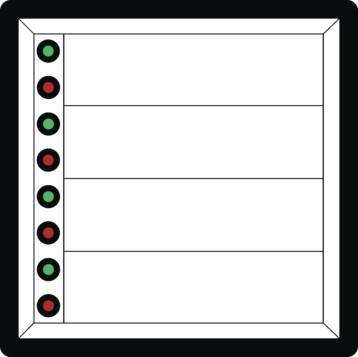 Meldetableau LMB 96-4.1 3mm 24V AC/DC