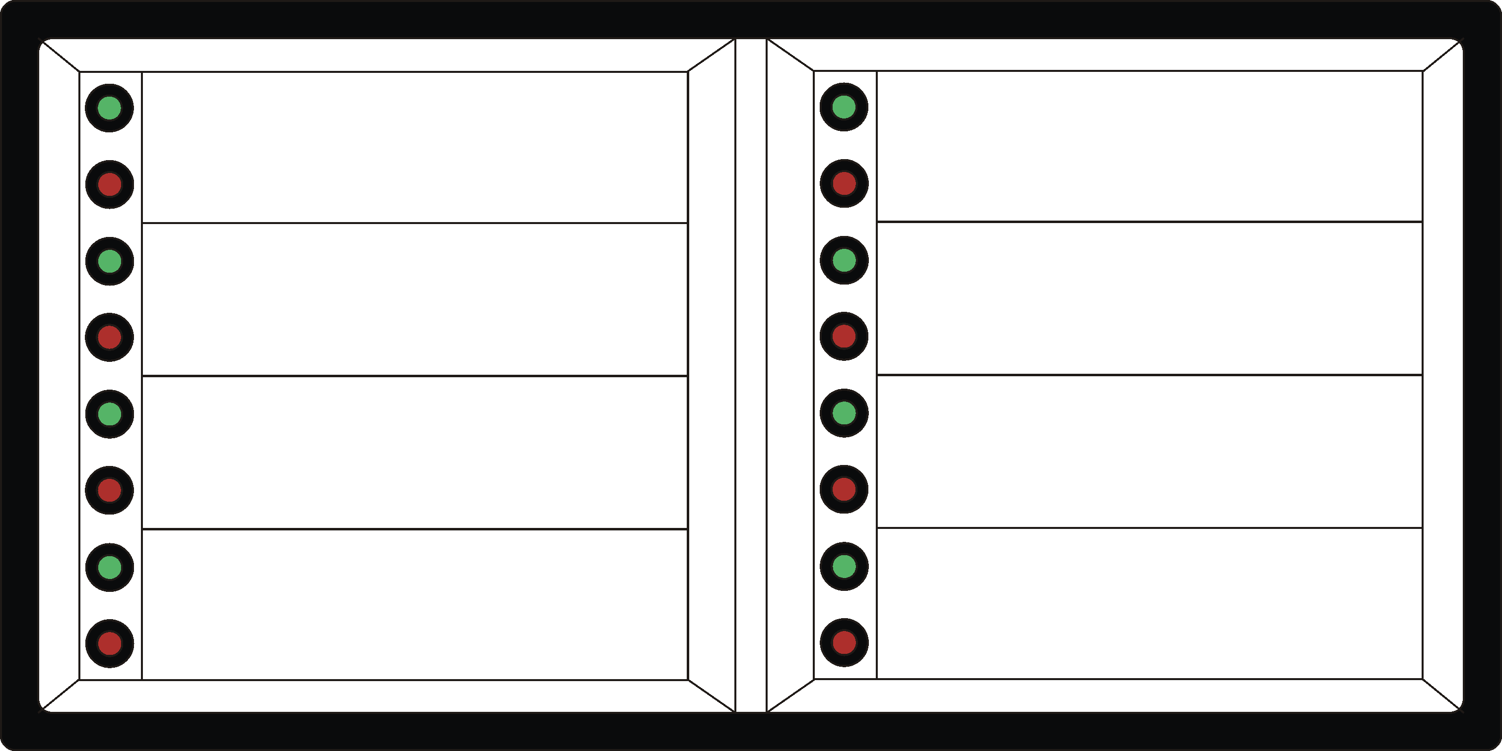 Meldetableau LMB 96x192H-8.2 3mm 24V AC/DC