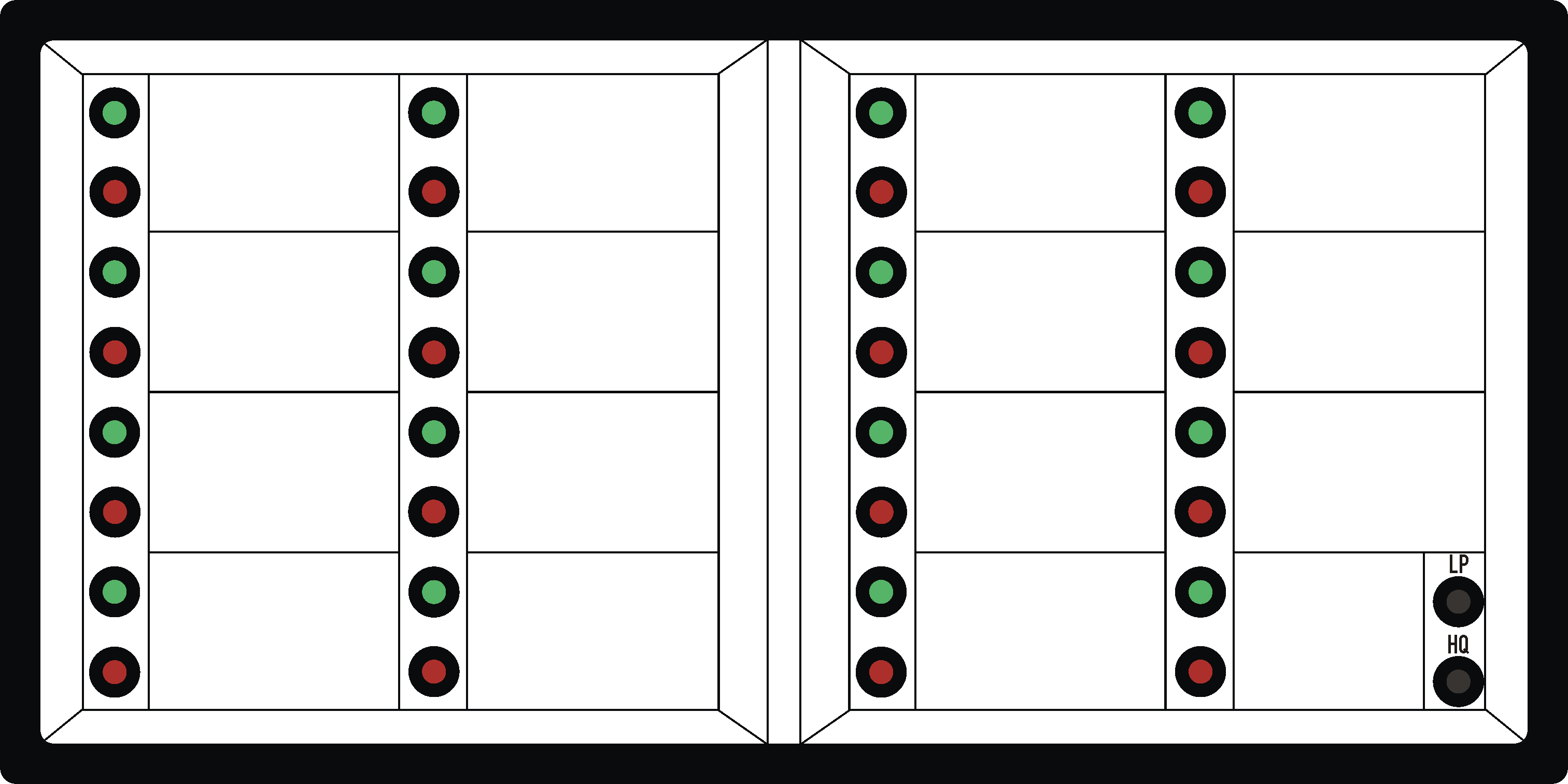 Meldetableau LMBST 96x192H-16.4 3mm 24V AC/DC