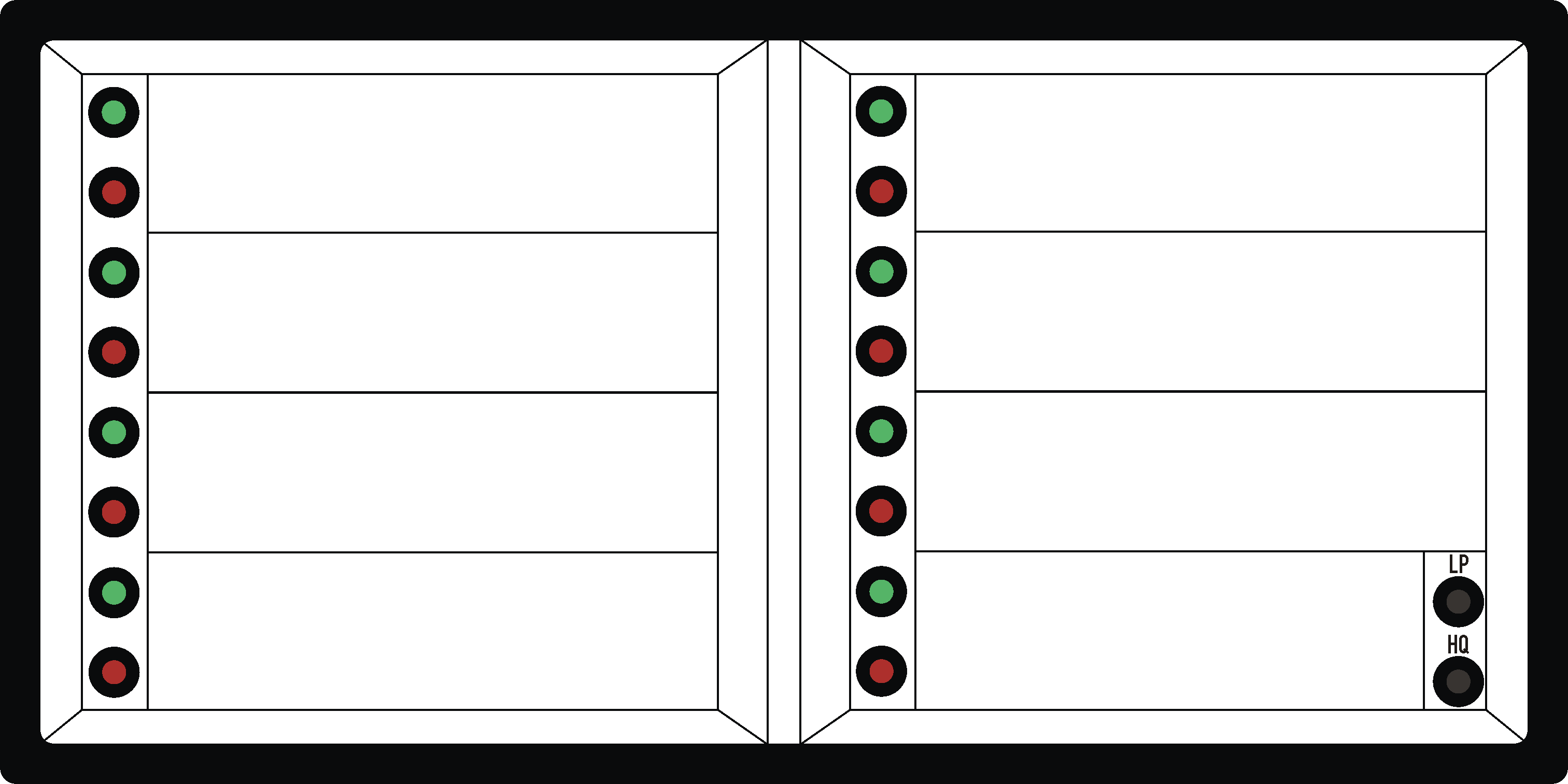 Meldetableau LMBST 96x192H-8.2 3mm 24V AC/DC