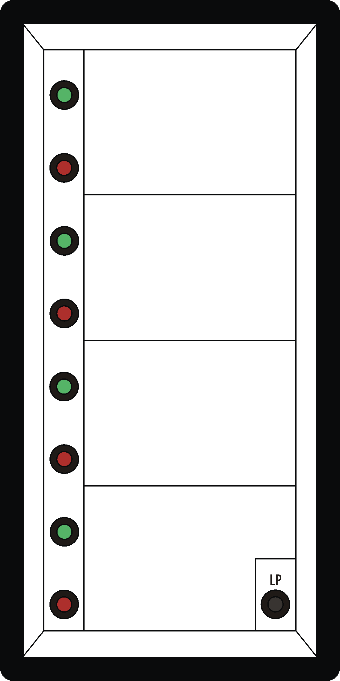 Meldetableau LMBT 144x72V-4.1 3mm 24V AC/DC