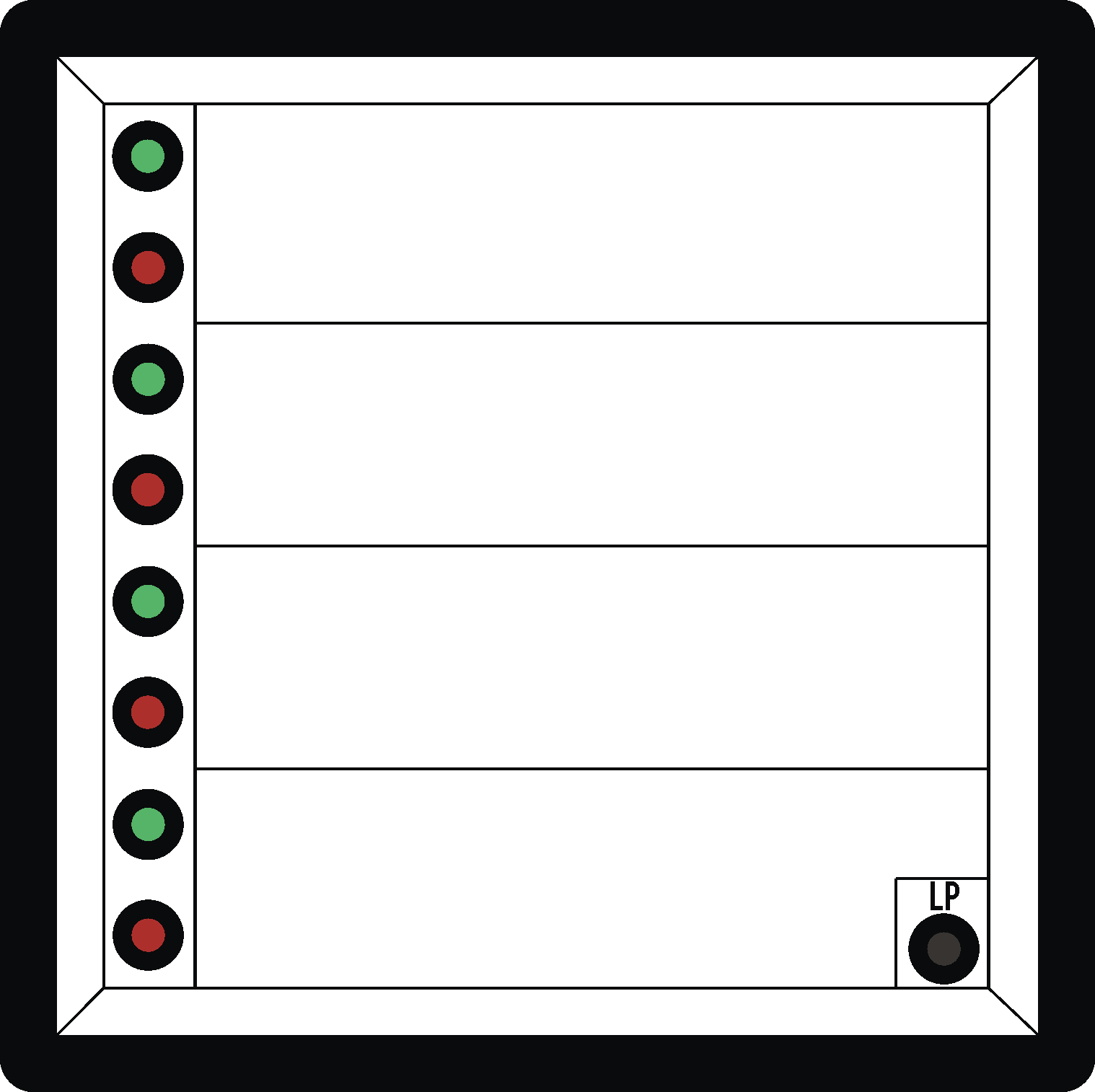 Meldetableau LMBT 96-4.1 3mm 24V AC/DC