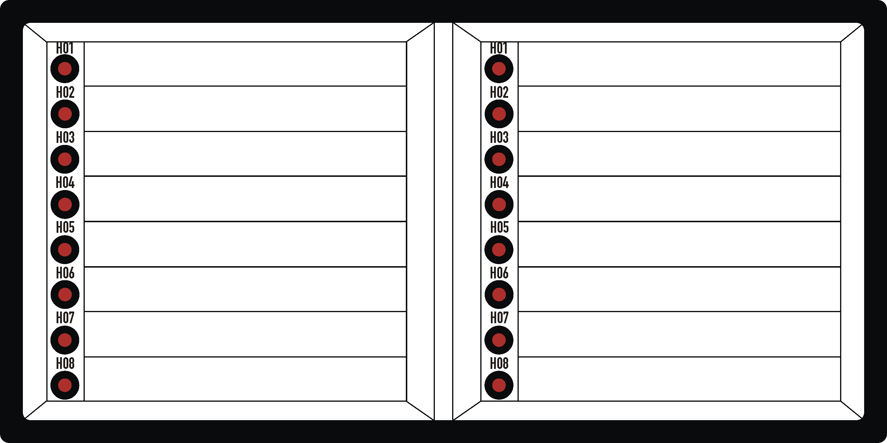 Meldetableau LMS 96x192H-16.2 3mm 24V AC/DC