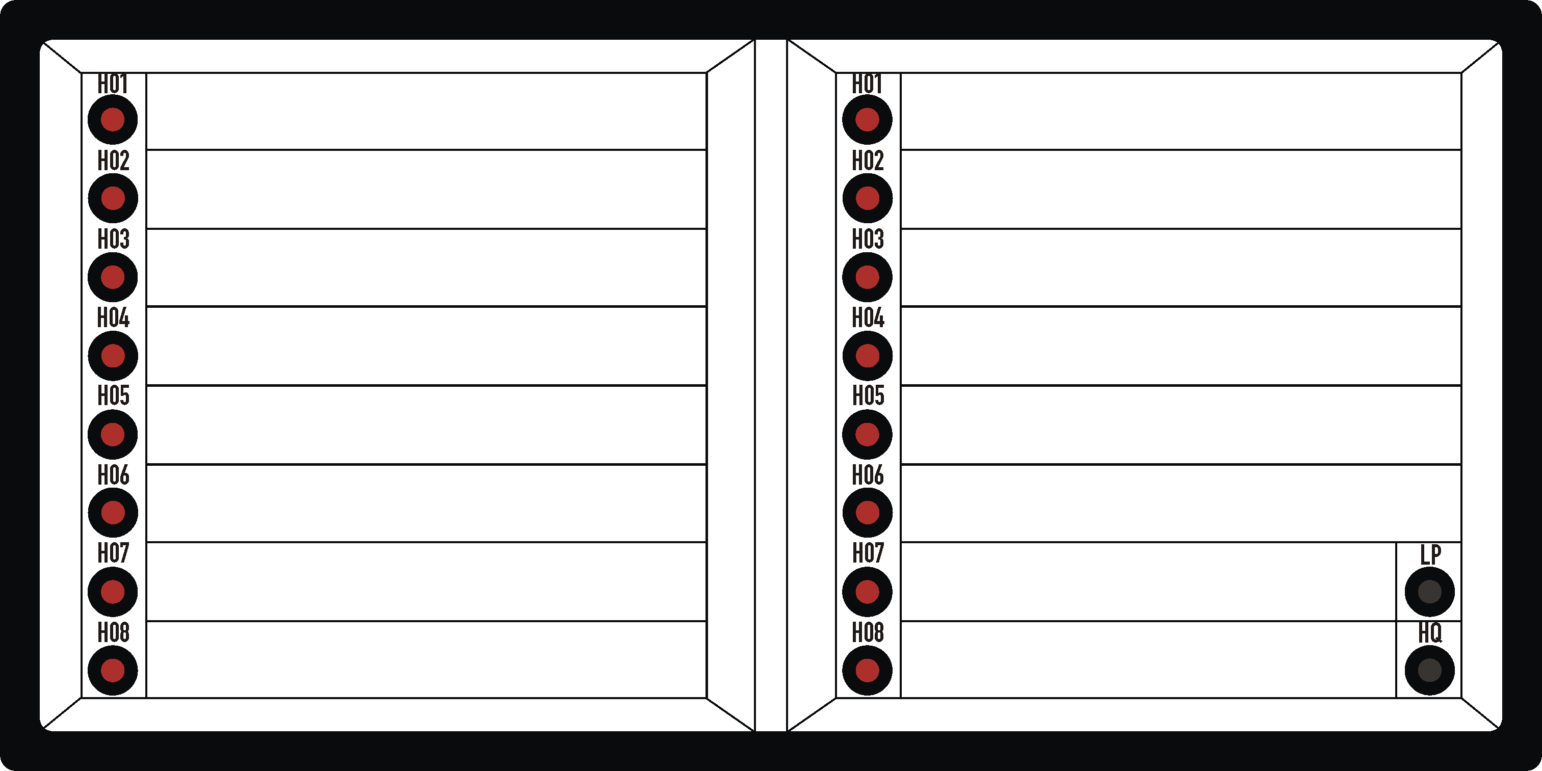 Meldetableau LMST 96x192H-16.2 3mm 24V AC/DC