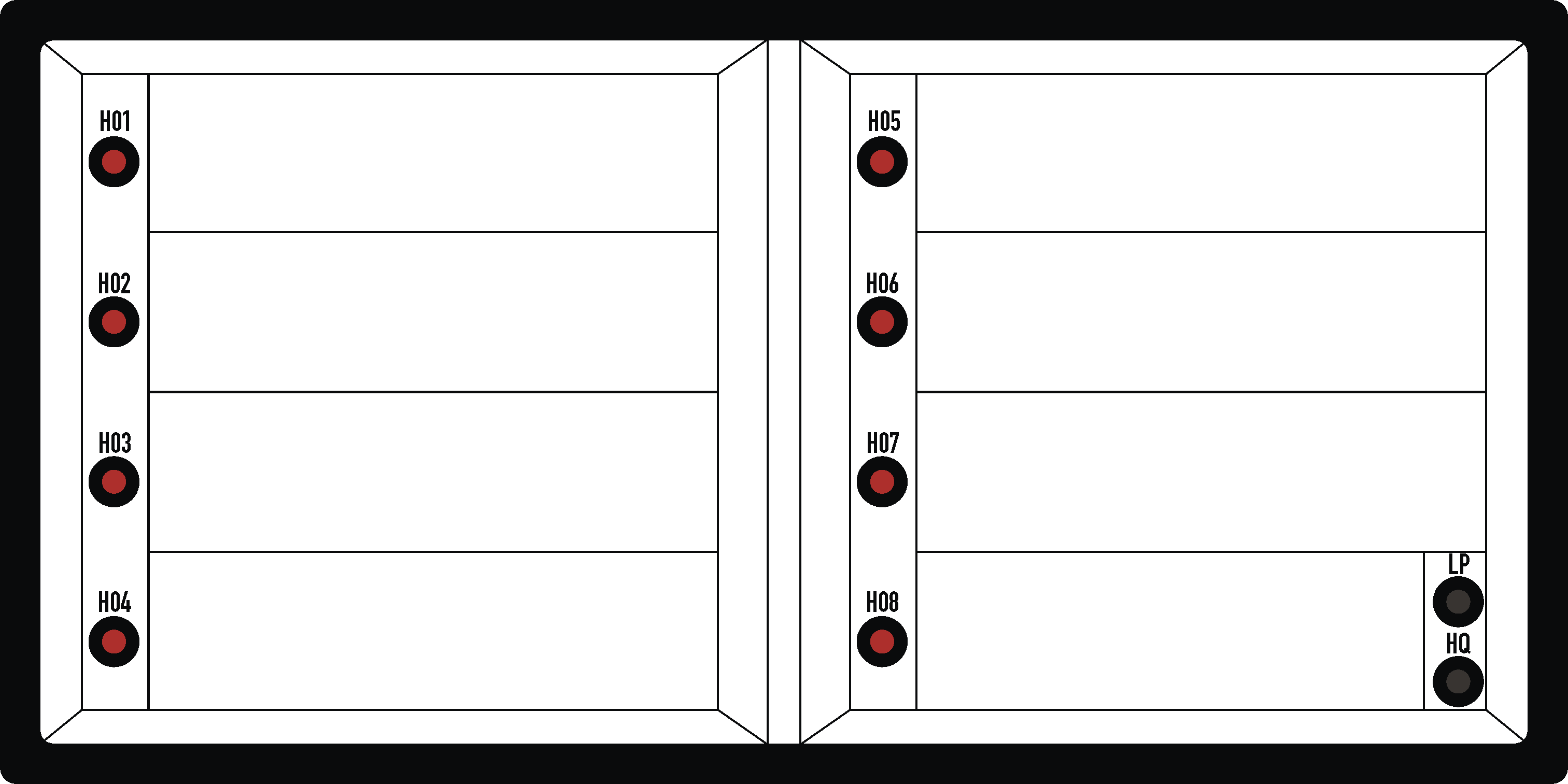 Meldetableau LMST 96x192H-8.2 3mm 24V AC/DC