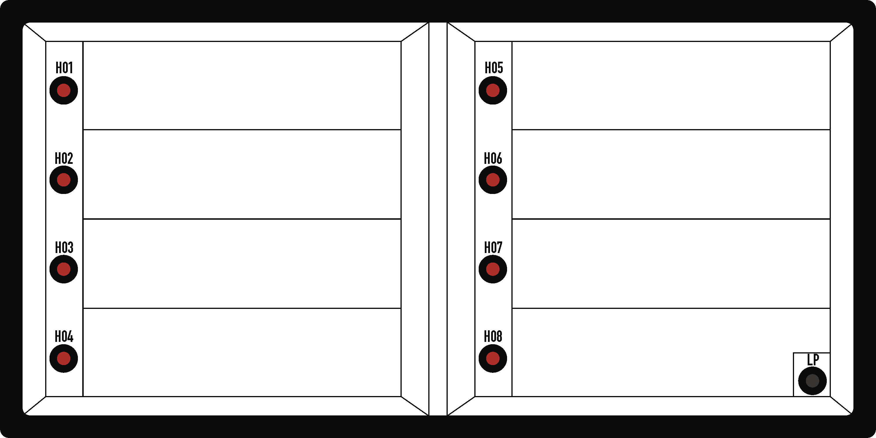 Meldetableau LMT 96x192H-8.2 3mm 24V AC/DC