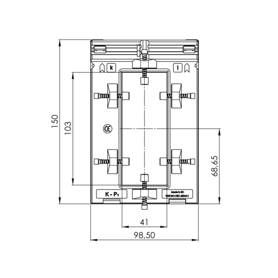 Frontview ASK 103.41 2U  1000-500/5A  5-2,5VA Kl.0,5