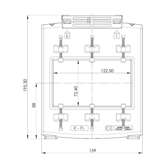 Frontview ASK 127.4  1200/5A  5VA Kl.0,5