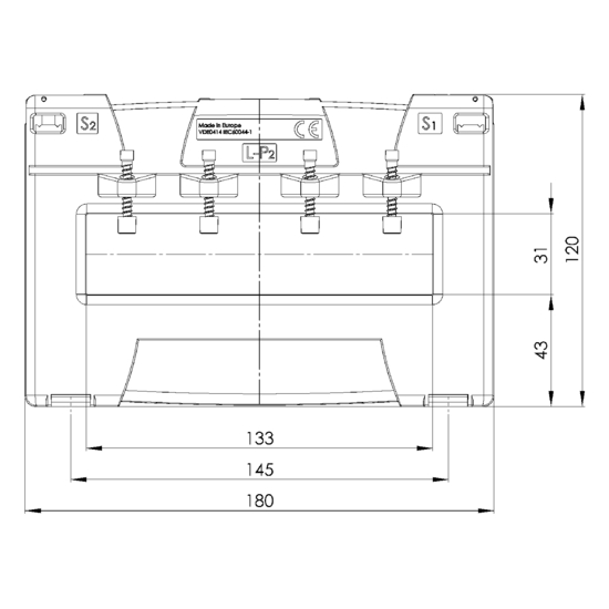 Frontview ASK 130.5 300/5A 2,5VA Kl.1