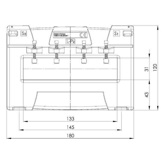 Frontview ASK 130.5  300/5A  2,5VA Kl.1