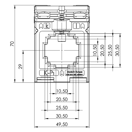 Frontview ASK 231.5  200/5A  2,5VA  Kl.0,5