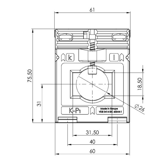 Frontview ASK 318.3  150/5A  1,5VA  Kl.0,5