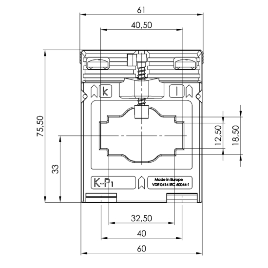 Frontview ASK 41.3  100/5A  1VA Kl.1