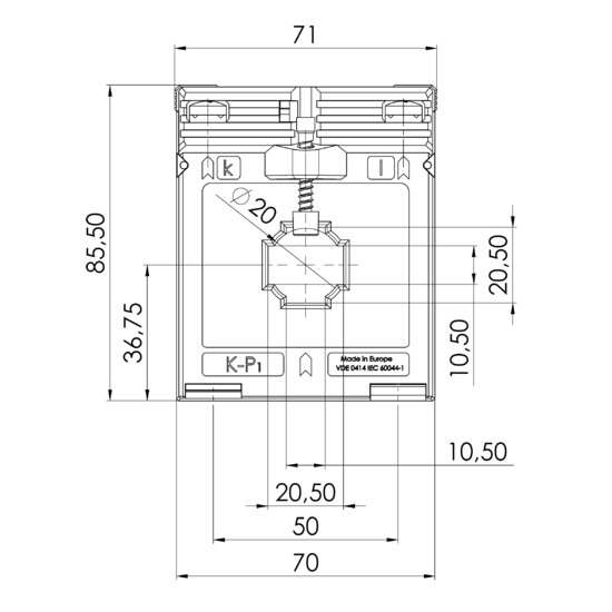 Frontview ASK 421.4  75/5A  1,5VA Kl.0,5