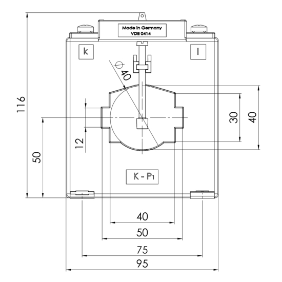 Frontview ASK 51.6  150/5A  2,5VA Kl.0,5