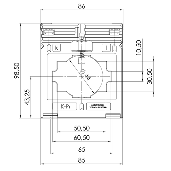 Frontview ASK 561.4  300/5A  2,5VA  Kl.0,5