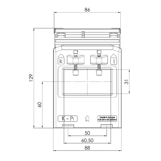 Frontview ASK 63.6 250/5A 1,5VA Kl.0,5