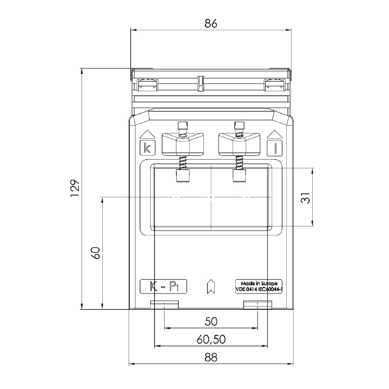 Frontview ASK 63.6  250/5A  1,5VA Kl.0,5