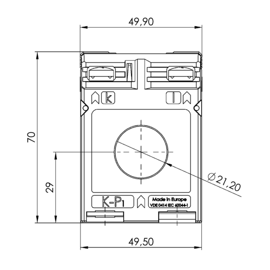 Frontview ASR 21.5  50/5A  1,5VA  Kl.0,5