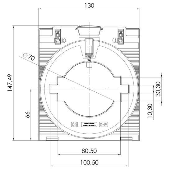 Frontview ECTB 101.35  400/5A  2,5VA  Kl.0,5