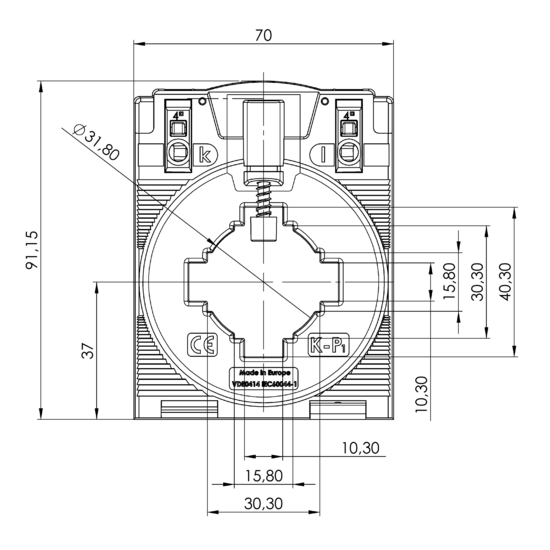 Frontview XCTB 41.35  125/5A  2,5VA  Kl.1