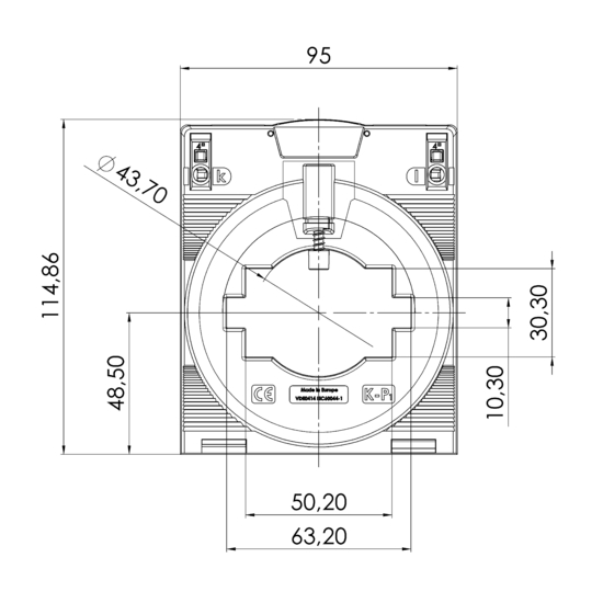 Frontview ECTB 61.35  200/5A  1,5VA  Kl.0,5