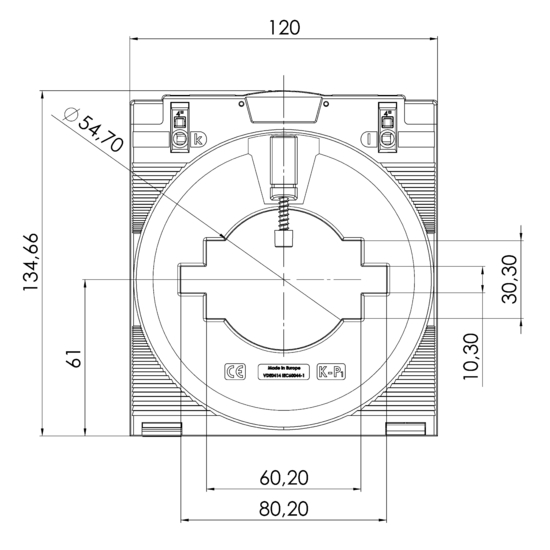 Frontview ECTB 81.35  400/5A  2,5VA  Kl.0,5