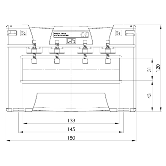 Frontview EASK 130.5  300/5A  2,5VA Kl.0,5