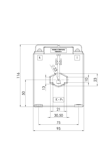 Frontview EASK 31.6  100/5A  2,5VA Kl.0,2