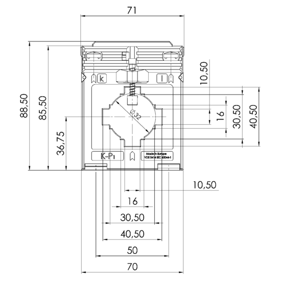 Frontview EASK 41.4 100/5A 1,5VA Kl.0,2