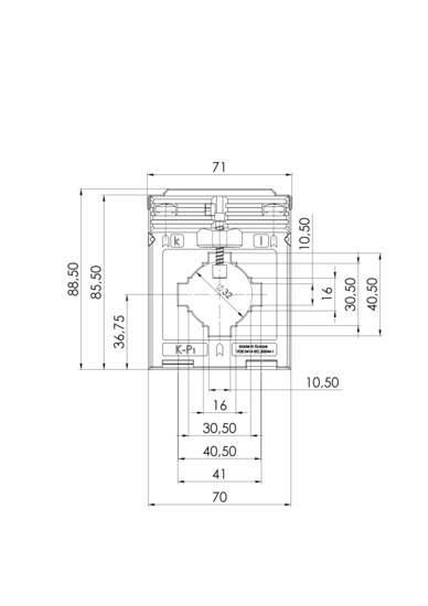 Frontview EASK 41.5  150/5A  1,5VA  Kl.0,2