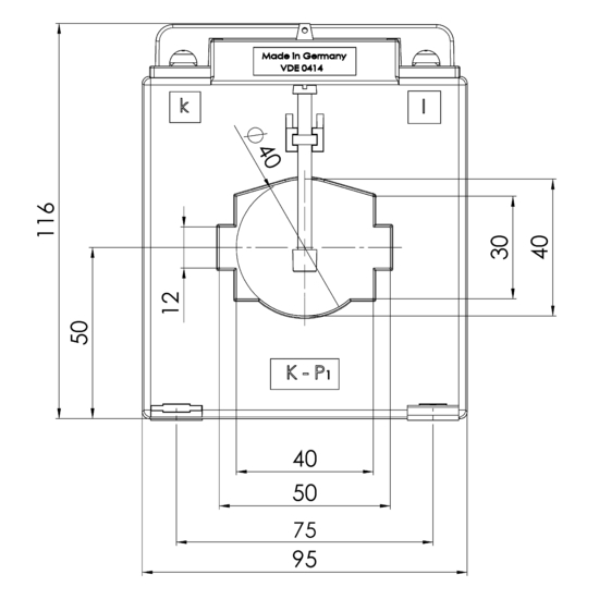 Frontview EASK 51.6  100/5A  2,5VA  Kl.0,2