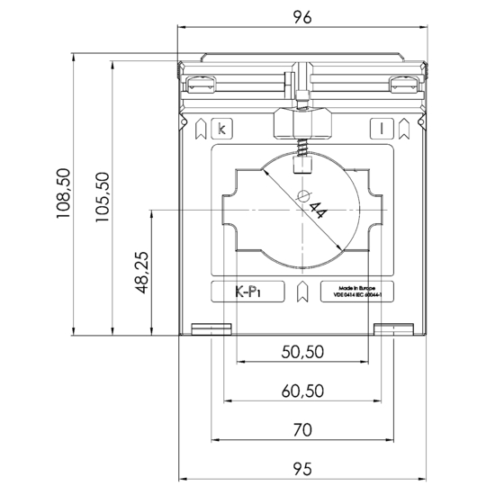 Frontview EASK 61.4  200/5A  1,5VA Kl.0,2