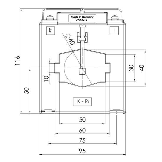 Frontview EASK 61.6  200/5A  2,5VA Kl.0,2