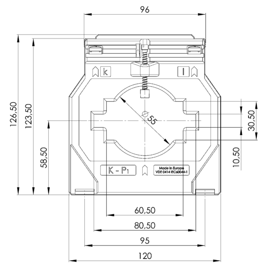 Frontview EASK 81.4  400/5A  2,5VA Kl.0,2