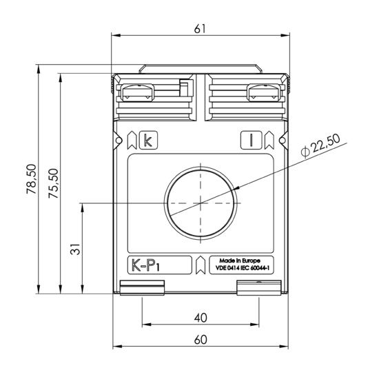 Frontview EASR 22.3  100/5A  1,5VA Kl.0,2