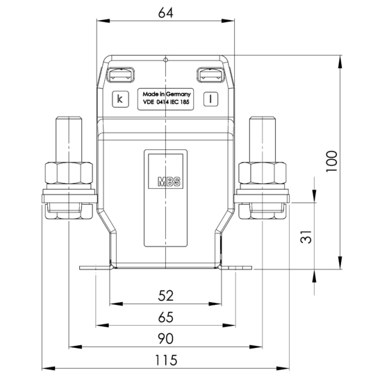 Frontview EWSK 31.5  25/5A  2,5VA Kl.0,2